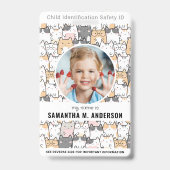 Moppige Katten Aangepaste Moderne Foto Kinder Iden Badge (Voorzijde)