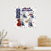 Moppige Katten Muzikale Katband Poster (Keuken)