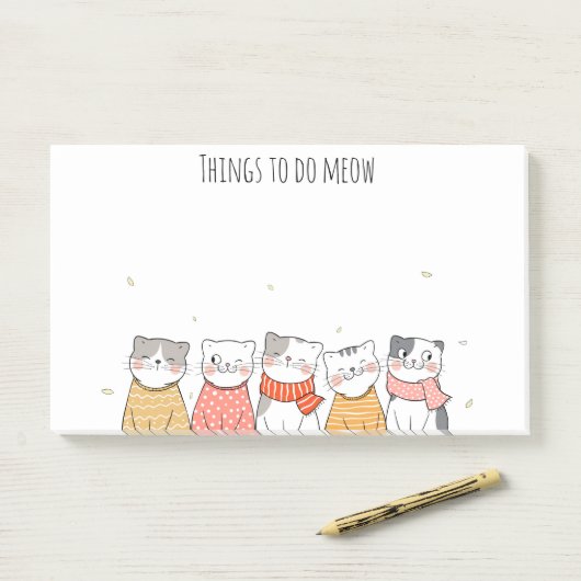 Moppige katten Post-It-notities Post-it® Notes (Op bureau)