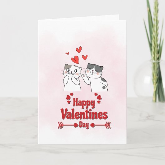 Moppige Katten Zalige Valentijnsdag Kaart – Zoete (Voorkant)