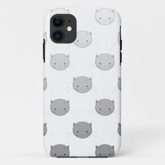 Moppige Kattengezichtjes in Zwart Wit Grijs Case-Mate iPhone Case (Achterkant)