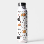 Moppige Kattengezichtjes & Pootafdrukken Waterfles (Links)