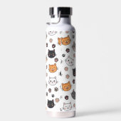 Moppige Kattengezichtjes & Pootafdrukken Waterfles (Rechts)