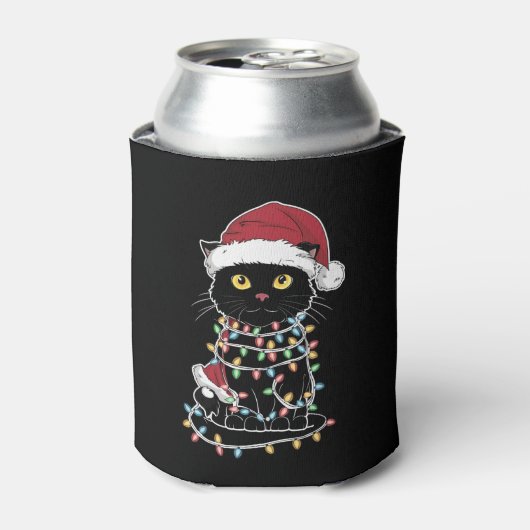 Moppige Kattenliefhebber Kerstlichtjes Blikjeskoeler (Blikje Voorkant)