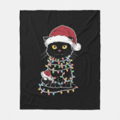 Moppige Kattenliefhebber Kerstlichtjes Fleece Deken (Voorkant)