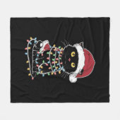 Moppige Kattenliefhebber Kerstlichtjes Fleece Deken (Voorkant (Horizontaal))
