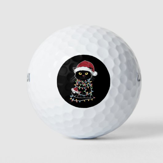 Moppige Kattenliefhebber Kerstlichtjes Golfballen (Voorkant)