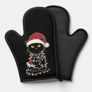 Moppige Kattenliefhebber Kerstlichtjes Ovenwant