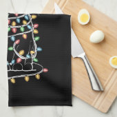 Moppige Kattenliefhebber Kerstlichtjes Theedoek (Quarter Fold)