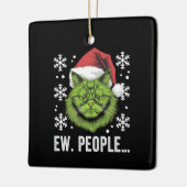 Moppige Kerstkat Bah Mensen Meowy Kattenliefhebber Keramisch Ornament (Links)