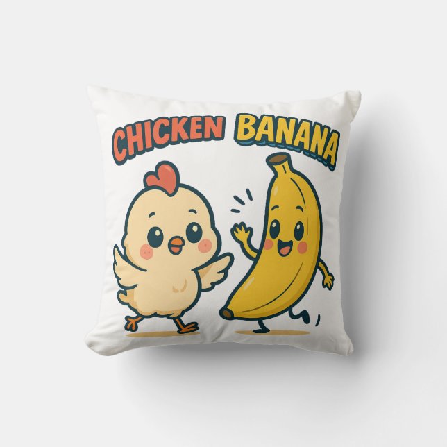 MOPPIGE KIP BANAAN! KUSSEN (Voorkant)