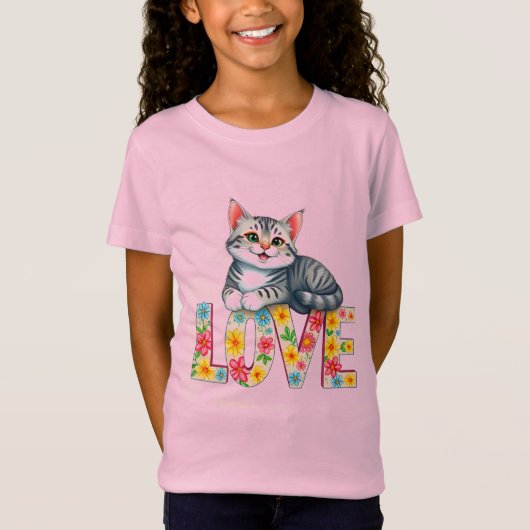 Moppige Kitten Rustende Liefde Cute Kat Ontwerp T-shirt (Voorkant)