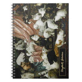Moppige Kittens Katten Vintage Kunst Aangepast Gou Notitieboek