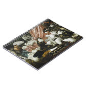 Moppige Kittens Oude Kunst Gouden Monogram Schets Notitieboek (Linkerzijde)