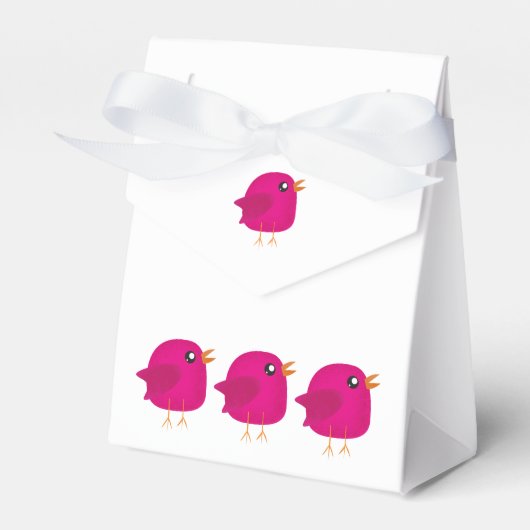 Moppige kleine vogeltje bedankdoosjes (Voorkant Zijde)
