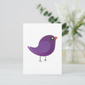 Moppige kleine vogeltje briefkaart (Staand voorkant)