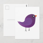 Moppige kleine vogeltje briefkaart (Voorkant / Achterkant)