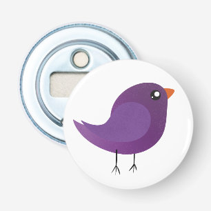 Moppige kleine vogeltje button flesopener