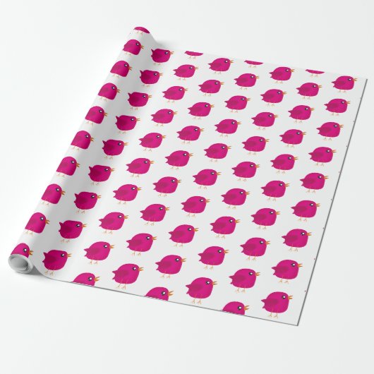 Moppige kleine vogeltje cadeaupapier (Uitgerold)
