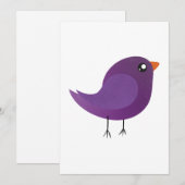 Moppige kleine vogeltje feestdagenkaart (Voorkant / Achterkant)