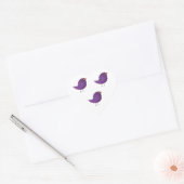 Moppige kleine vogeltje hart sticker (Envelop)