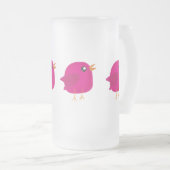 Moppige kleine vogeltje    matglas bierpul (Voorkant rechts)