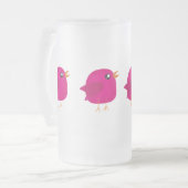 Moppige kleine vogeltje    matglas bierpul (Voorkant links)
