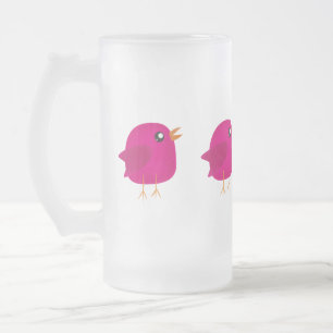 Moppige kleine vogeltje matglas bierpul