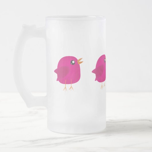 Moppige kleine vogeltje    matglas bierpul (Links)