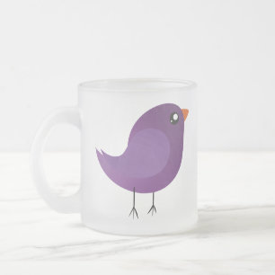 Moppige kleine vogeltje matglas koffiemok