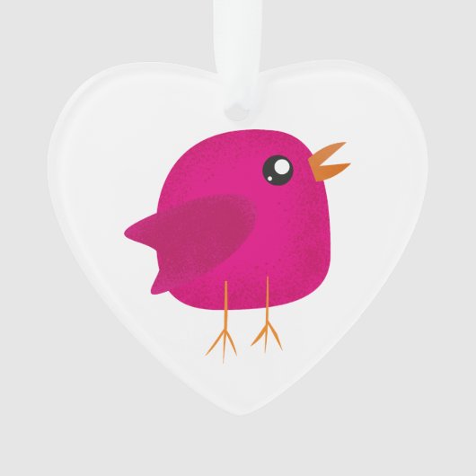 Moppige kleine vogeltje ornament (voorkant)