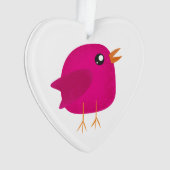 Moppige kleine vogeltje ornament (voorkant)