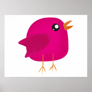 Moppige kleine vogeltje  poster