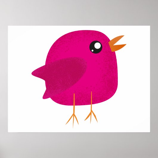 Moppige kleine vogeltje poster (Voorkant)