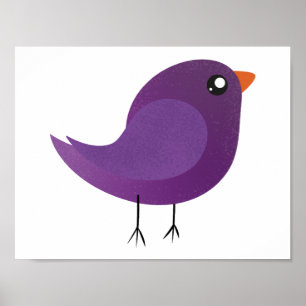 Moppige kleine vogeltje  poster