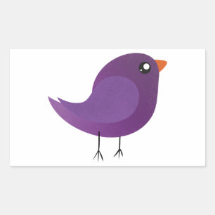 Moppige kleine vogeltje rechthoekige sticker