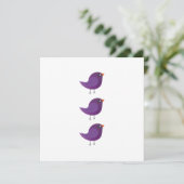 Moppige kleine vogeltje save the date (Staand voorkant)