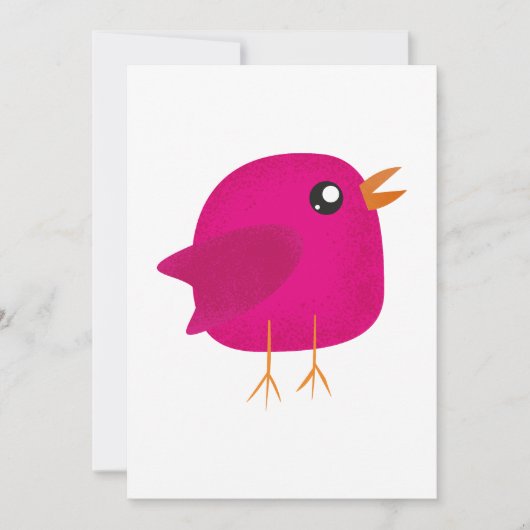Moppige kleine vogeltje save the date (Voorkant)