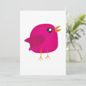 Moppige kleine vogeltje save the date (Staand voorkant)