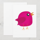 Moppige kleine vogeltje save the date (Voorkant / Achterkant)