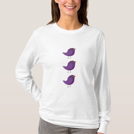 Moppige kleine vogeltje  t-shirt (Voorkant)