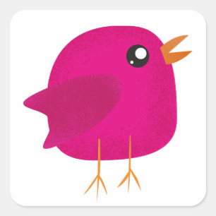 Moppige kleine vogeltje vierkante sticker