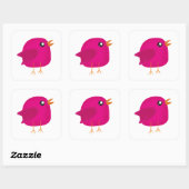 Moppige kleine vogeltje vierkante sticker (Vel)