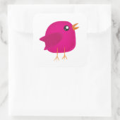 Moppige kleine vogeltje vierkante sticker (Tas)