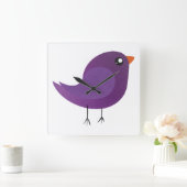 Moppige kleine vogeltjes   vierkante klok (Huis)