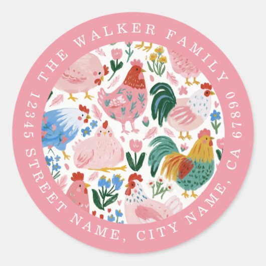 Moppige Kuikens Ronde Stickers (Voorkant)