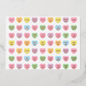 Moppige leuke aangepaste gesprek snoep harten folie feestdagenkaart (Voorkant)