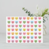 Moppige leuke aangepaste gesprek snoep harten folie feestdagenkaart (Staand Voorkant)