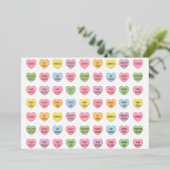 Moppige leuke aangepaste gespreks snoep harten folie feestdagenkaart (Staand Voorkant)