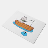 Moppige lieve poes kitten met hengel deurmat (Schuin)